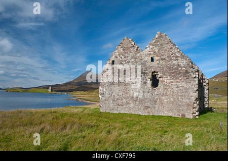 Calda House Ruins, Loch Assynt, Inchnadamph. Sutherland. Scotland.   SCO 8541 Stock Photo