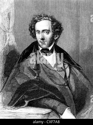 Jakob Ludwig Felix Mendelssohn Bartholdy, 1809 - 1847, a German composer, pianist and organist of the Romantic Stock Photo