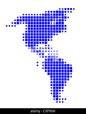 Square dots pattern map of North America. Dotted pixel map isolated on ...