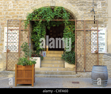 Wine shop cave Chateauneuf du Pape Provence France Stock Photo