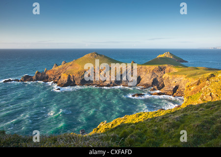 Looking towards the Rumps peninsula in Cornwall. Stock Photo