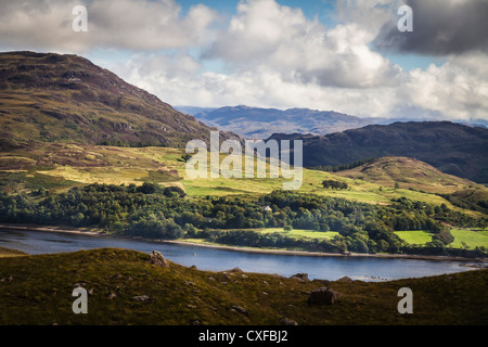 Loch Kishorn towards Glen Mor, Wester Ross, Western Highlands, Scotland Stock Photo