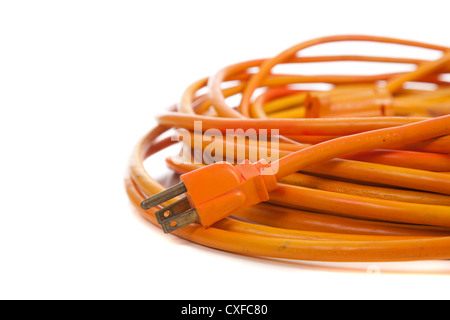 Orange extension cord Stock Photo
