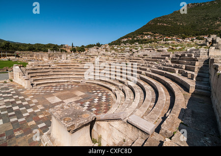 The Ekklesiasterion, assembly hall, at Ancient Messene (Ithomi)  Messinia, Southern Peloponnese, Greece Stock Photo