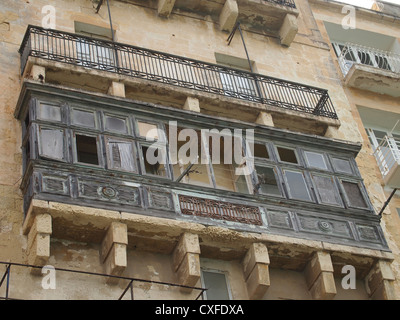 An old balcony in Valletta Stock Photo