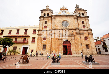 Iglesia San Pedro Claver, Cartagena de Indias, Colombia Stock Photo