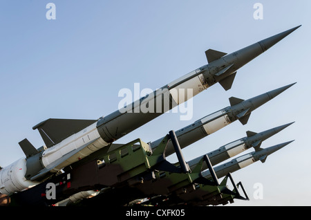 Air force missile system Neva-M on the Airshow Batajnica 2012 in Belgrade, Serbia on September 2, 2012. Stock Photo
