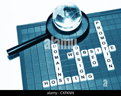 Internet concept with keywords on game board Stock Photo