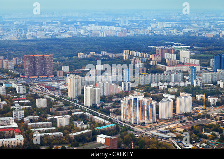 above view Moscow cityscape in autumn afternoon Stock Photo