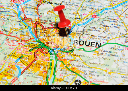 Map of Rouen France Stock Photo - Alamy