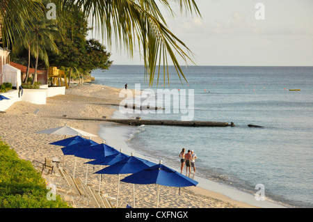 Royal Pavilion Barbados Beach holiday makers Stock Photo