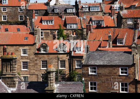 Tiled rooftops of houses in North Yorkshire, England, U.K. Stock Photo