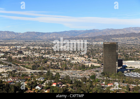 San Fernando Valley, San Gabriel Mountains, Burbank, Los Angeles, California, USA Stock Photo