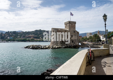 castle on the sea - rapallo - liguria - italy Stock Photo