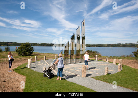 Sundial at Roadford Lake Country Park. Built to commemorate Diamond Jubilee of Queen Elizabeth II - Roadford Lake, Broadwoodwidger, Lifton Devon UK Stock Photo