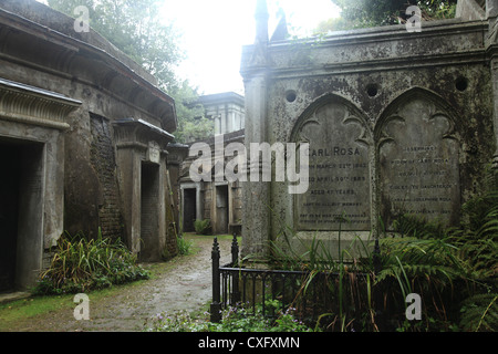'Circle of Lebanon Vaults' at the Highgate Cemetery West in London England Stock Photo