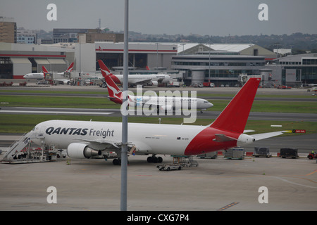 Quantas Airlines aeroplane at Sydney airport, Australia Stock Photo