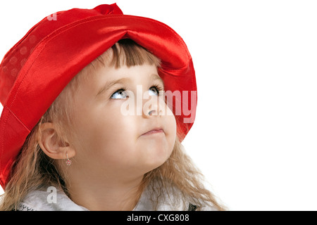 Child in Little Red Riding Hood portrait Stock Photo