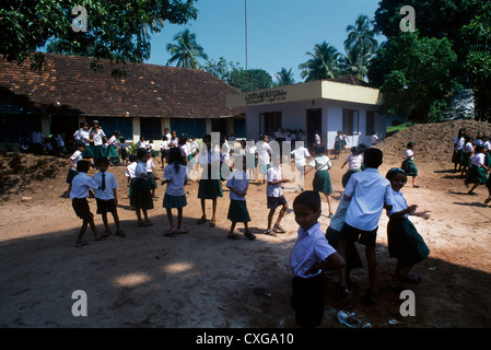 Alappuzha Kerala India St Vincent De Paul Society School Children In Playground Stock Photo