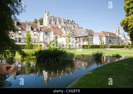 The royal city of Loches in the Indre et Loire region of France Stock Photo