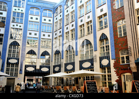 facades of ancient buildings, Hackesche Höfe, Berlin Germany Stock Photo