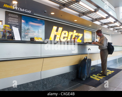 Rental Car Counter at Ted Stevens Anchorage International Airport, Anchorage, Alaska Stock Photo