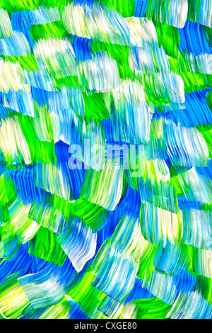 Broad strokes of acrylic paint in an abstract flowing pattern. Stock Photo