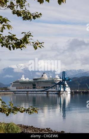 Radiance of the Seas Cruise Ship, Resurrection Bay, Seward, Alaska, USA Stock Photo