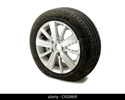 flat tyre Stock Photo