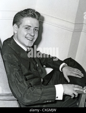 EDDIE COCHRAN (1938-1960) US rock musician photographed by Harry Hammond the day before he died in a car crash on 16 April 1960 Stock Photo