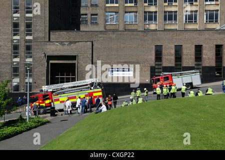 Fire Engines outside the University of Strathclyde James Weir building, Montrose Street, Glasgow, Scotland, UK Stock Photo