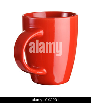 Red tea cup over white background Stock Photo