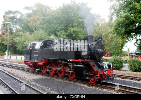 Steam locomotive. The Molli bahn at Bad Doberan - Germany Stock Photo