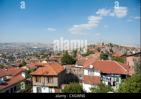 View from the remparts of the citadel across the city of Ankara, capital of Turkey Stock Photo