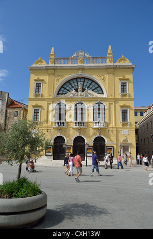 Croatian National Theater, Marshal Tito Square, Split, Split-Dalmatia County, Croatia Stock Photo