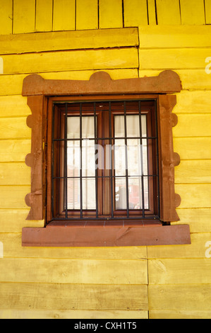 Old western style yellow window Stock Photo