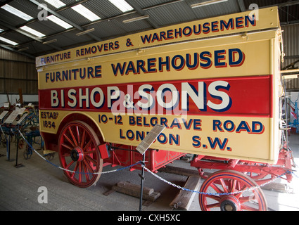 Bishops and Son furniture van museum display Suffolk Punch Trust Hollesley Suffolk England Stock Photo