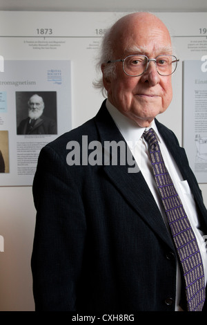 Nobel prize winner Professor Peter Higgs, who theorized the existence of the subatomic particle named the Higgs Boson