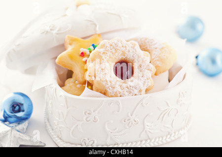 cookies in the white box Stock Photo