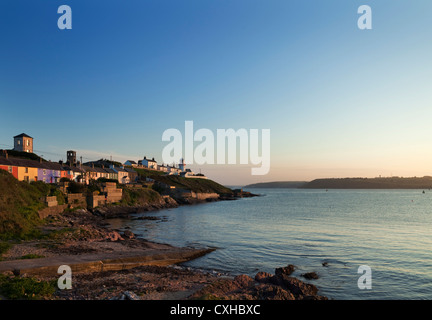 Roche's Point Village and Lighthouse, County Cork, Ireland Stock Photo