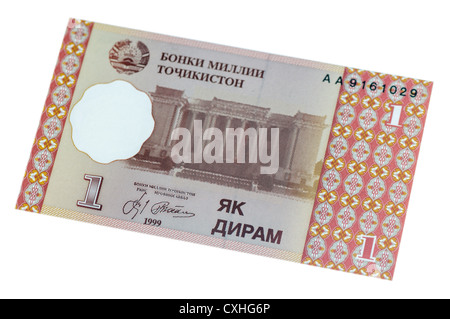 National Bank of Tajikistan 1 Diram banknote Stock Photo