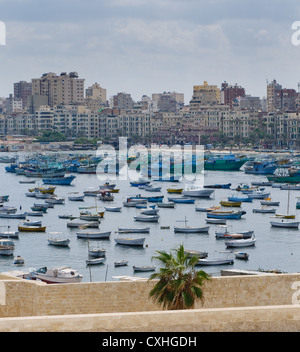 View of Alexandria harbor, Egypt Stock Photo