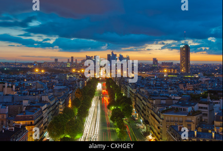 Panorama of Paris at sunset Stock Photo