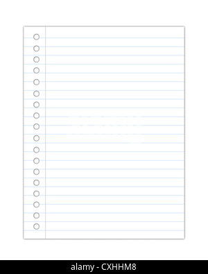 blank notebook sheet Stock Photo