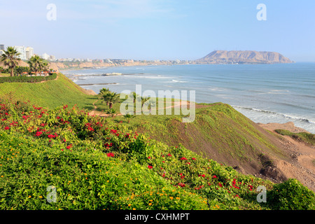 Pacific coast in Miraflores, Lima, Peru Stock Photo