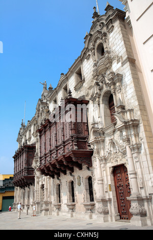 Archbishop's palace (1924), Plaza de Armas, Lima, Peru Stock Photo