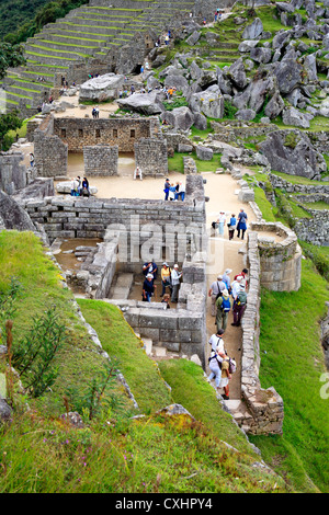 Inca archaeological site of Machu Picchu in the Andes Mountains, Peru ...