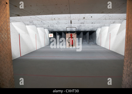 human shape paper target at a gun range in florida usa Stock Photo