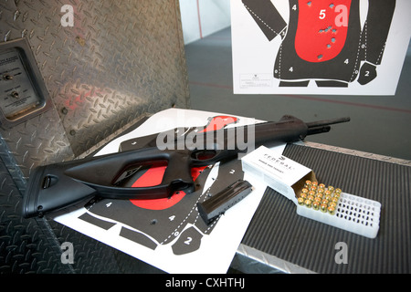 beretta cx4 storm 9mm semi automatic rifle at a gun range in florida usa Stock Photo