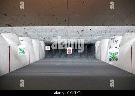 human shape paper target at a gun range in florida usa Stock Photo